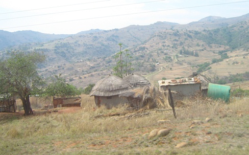  huisjes dorpjes onderweg in swaziland